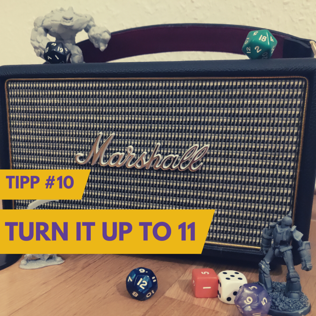 Musik im Rollenspiel Beispielbilt mit Lautsprecher und Miniaturen
