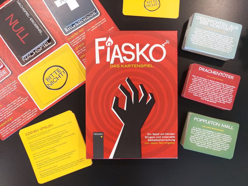 Bild des ausgepackten Fiasko Kartenspiels